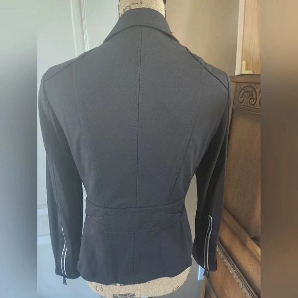 Black Blazer Sleeve Zippers by Marc Cain Sz 3/ Med - Picture 6 of 12